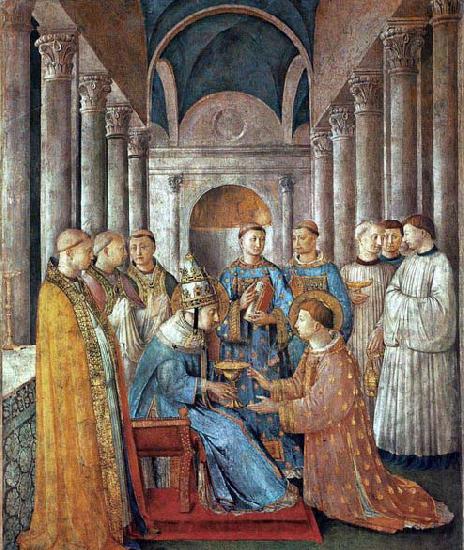 Fra Angelico St Sixtus Ordains St Lawrence Norge oil painting art